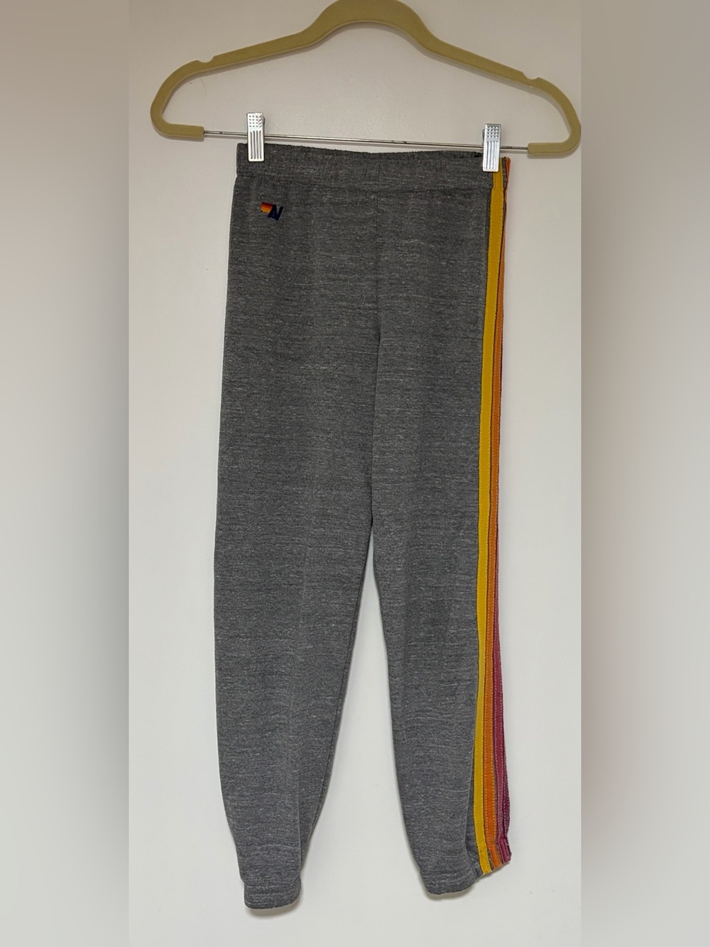 Aviator Nation Kidโs Size 10 Striped Gray Jogger Pants Unisex